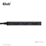 Club 3d usb-c naar triple hdmi mst hub 4k60hz adapter (zwart)