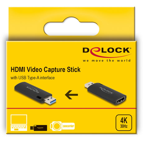 Delock hdmi video capture stick usb-a adapter (zwart)