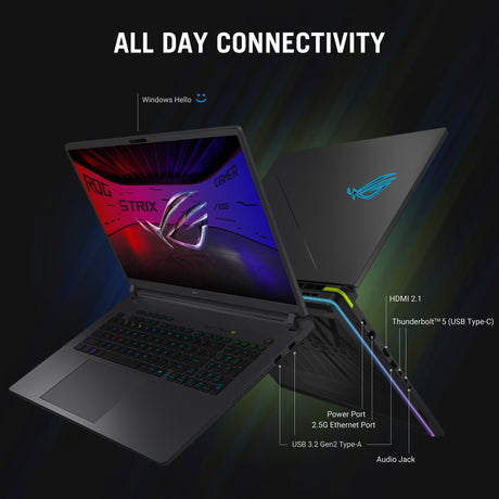 Asus rog strix g18 g815lr-s9103w 18 copilot+ gaming laptop (zwart grijs | core ultra 9 275hx | rtx 5070 ti | 32 gb | 2 tb ssd)