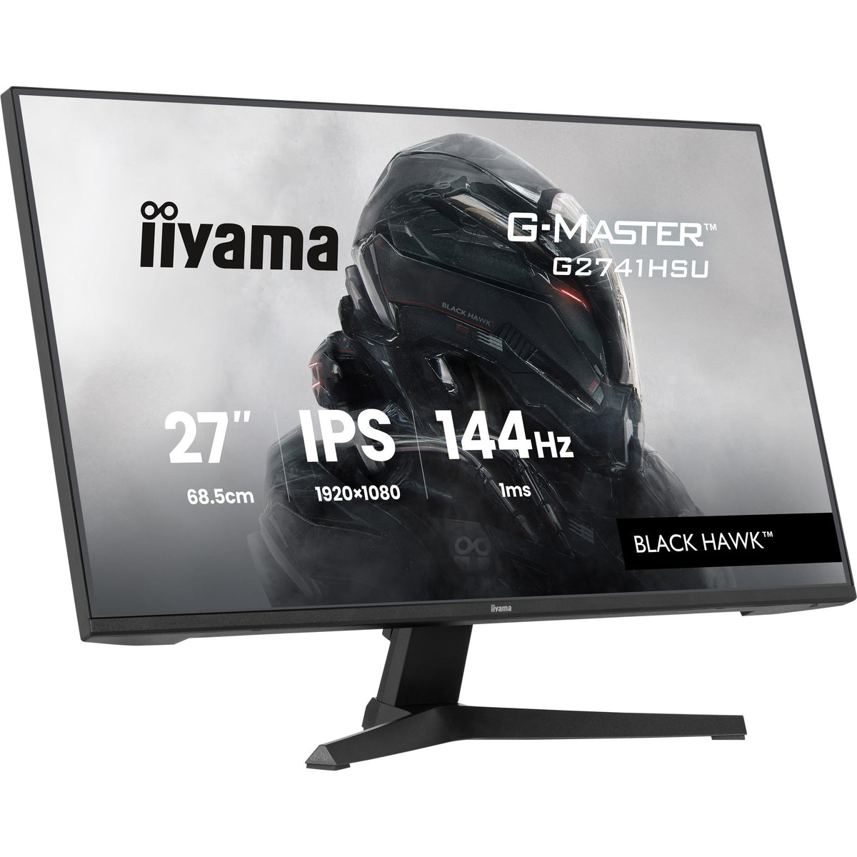 Iiyama g-master black hawk g2741hsu-b1 27 gaming monitor (zwart, hdmi, displayport, 2x usb-a, usb-b, 144 hz)