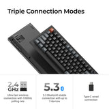 Keychron v6 ultra 8k wireless custom mechanical keyboard (zwart, us lay-out (qwerty), silk pom brown, 100%, rgb, hot swap, 2.4 ghz | bluetooth 5.3 | usb-c)