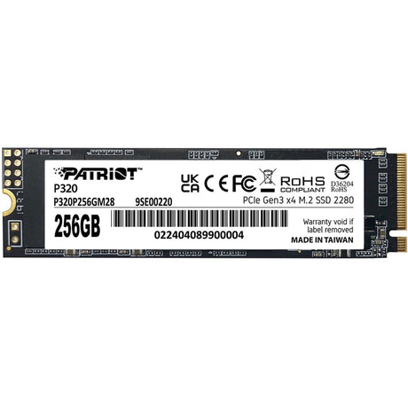 Patriot p320 256gb ssd (pcie 3.0 x4, nvme 1.3, m.2 2280)