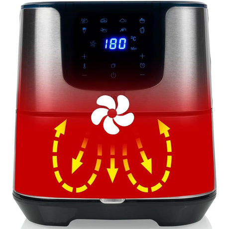 Princess 182060 digital aerofryer deluxe xxl heteluchtfriteuse (roestvrij staal zwart, 5,5 liter)
