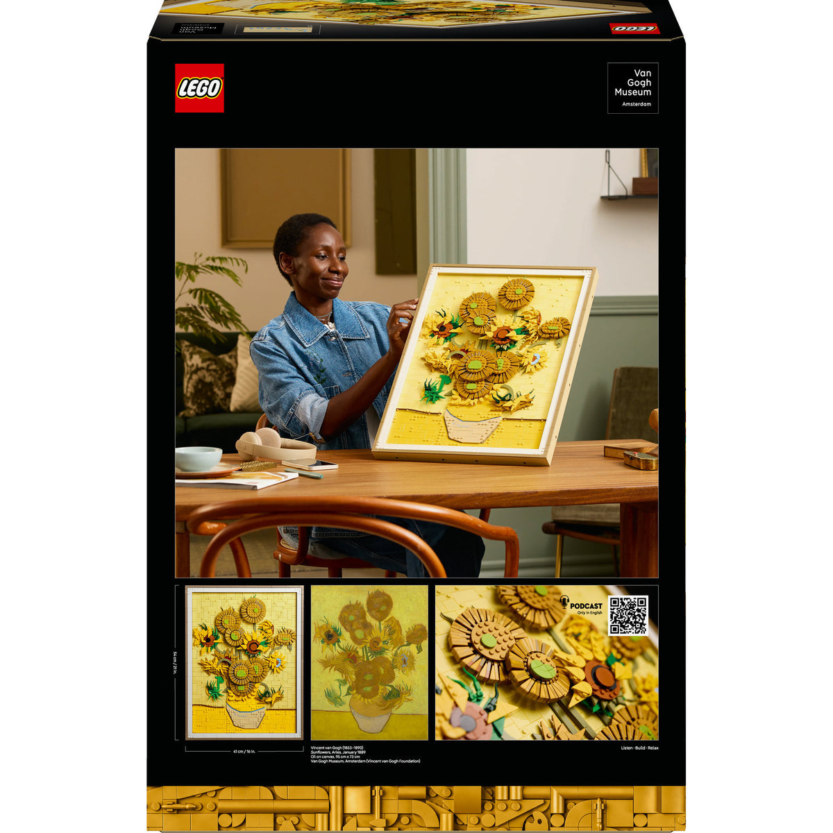 Lego art vincent van gogh – zonnebloemen bouwpakket voor volwassenen en wanddecoratie 31215