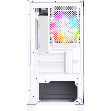 Xyz pc gear titanium view lite midi tower behuizing (wit | 2x usb-a | tempered glass)