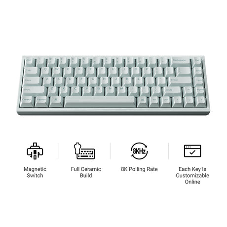 Keychron q16 he 8k magnetic switch keyboard (lichtgroen, us lay-out (qwerty), ultra-fast lime, 65%, rgb, hot swap, 8k)