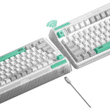Iqunix og80 wormhole wireless mechanical keyboard (grijs, us lay-out (qwerty), cherry mx red, 80% (tkl), rgb leds, hot-swappable, pbt, 2.4ghz | bluetooth 5.1 | usb-c)