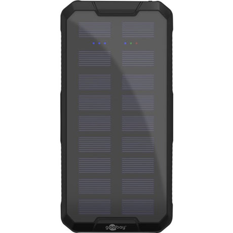 Goobay outdoor solar power bank 20,000 mah with power delivery powerbank (zwart)