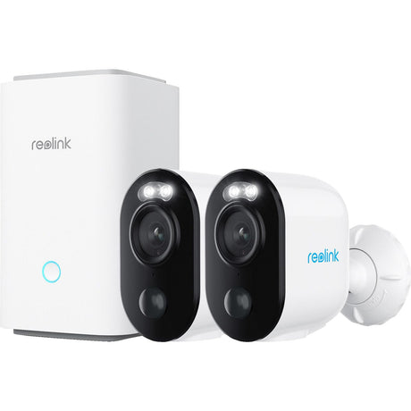 Reolink hub 1 met 2x argus series b310 beveiligingscamera (wit, 3 mp | wlan | kleurennachtzicht)