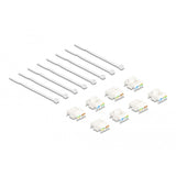 Delock keystone module rj45 jack naar lsa cat 6a toolfree, 8 stuks (meerkleurig)