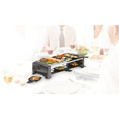 Princess raclette 8 stone grill party gourmetstel (grijs zwart)