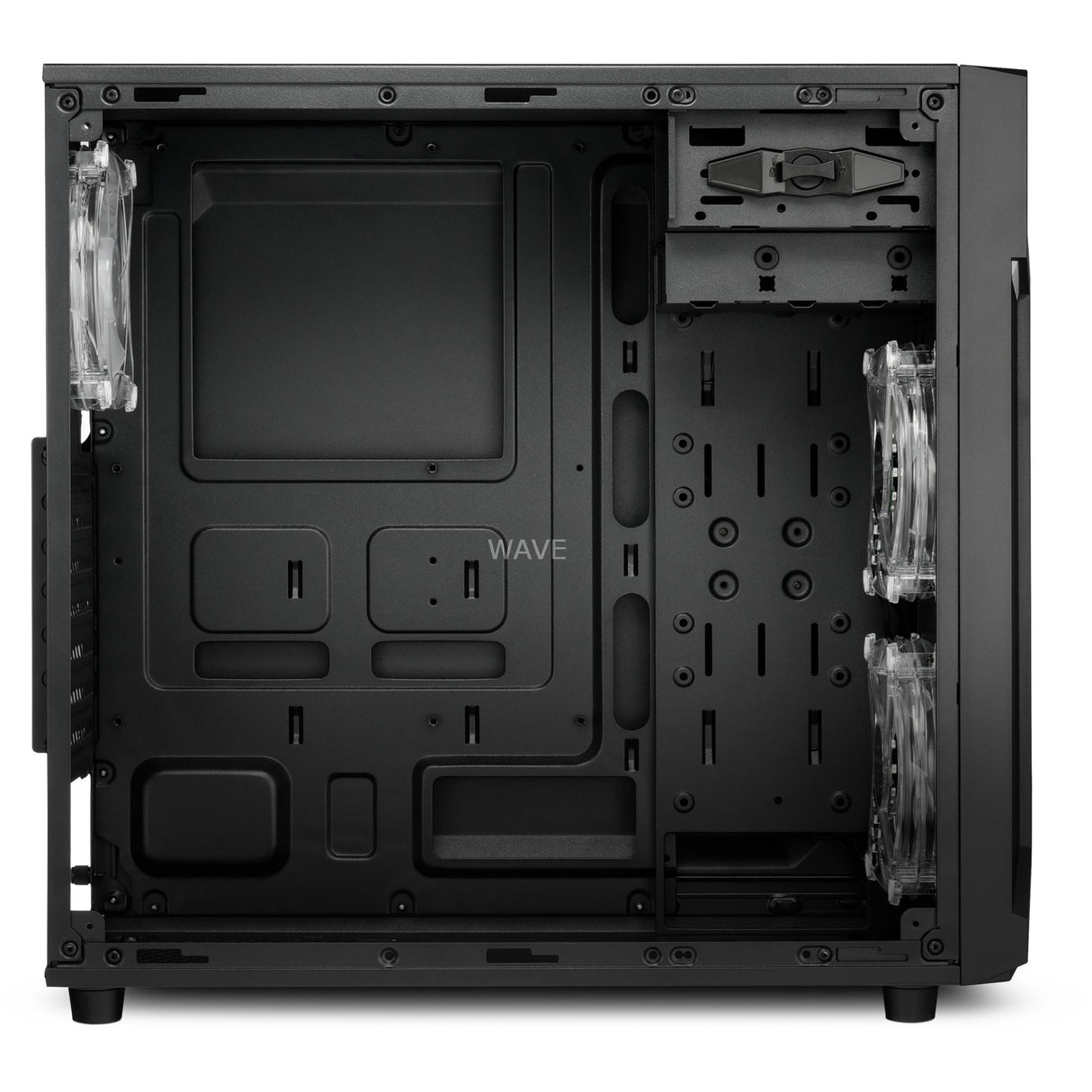 Sharkoon vg6-w rgb midi tower behuizing (zwart | 4x usb-a | rgb | window)