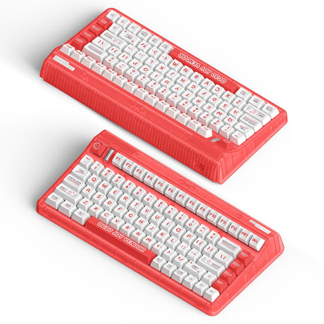 Iqunix og80 joy vendor wireless mechanical keyboard (grijs, us lay-out (qwerty), cherry mx brown, 80% (tkl), rgb leds, hot-swappable, pbt, 2.4ghz | bluetooth 5.1 | usb-c)
