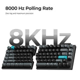 Keychron q11 ultra 8k wireless custom mechanical keyboard (zwart, us lay-out (qwerty), silk pom banana, 100%, rgb leds, ksa double-shot pbt, hot swap, 2.4ghz | bluetooth 5.2 | usb-c)
