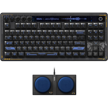 8bitdo retro 87 mechanical keyboard - mecha break (zwart, us lay-out (qwerty), kailh box jellyfish pro glaze, 80% (tkl), abs keycaps, hot-swap, bluetooth le 5.0, wireless 2.4ghz, usb)