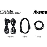 Iiyama prolite xb2493hsu-b1 23.8 monitor (zwart (mat), 120 hz, hdmi, displayport, usb, audio)