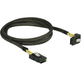 Delock mini sas sff-8087 > mini sas sff-8087 angled , 1m kabel (zwart, 83642)