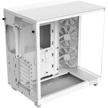Nzxt h6 flow midi tower behuizing (wit | 2x usb-a | 1x usb-c | tempered glass)
