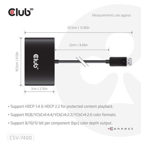 Club 3d displayport splitter (zwart)