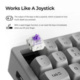 Keychron k2 he-f1c concrete edition rgb mechanisch toetsenbord (zwart, us lay-out (qwerty), gateron double-rail magnetic nebula, 75%, rgb leds, osa double-shot pbt, hot swap, 2.4ghz | bluetooth 5.2 | usb-c)