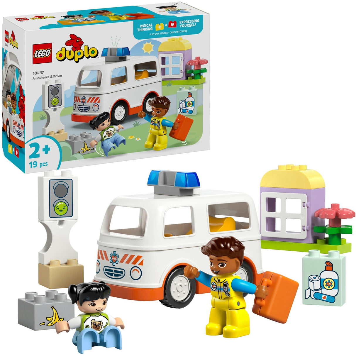 Lego duplo ambulance met chauffeur voor fantasiespel - 10447