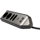 Brennenstuhl ®estilo hoekaansluitdoosstrook met usb laadfunctie 4-weg 2x b eschermend contactdoos 2x euro zilver zwart