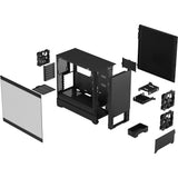 Fractal design pop silent black tg clear tint midi tower behuizing (zwart | 2x usb-a | tempered glass)