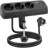 Act connectivity stekkerdoos met 3 type-f stopcontacten stekkerdoos (zwart, 30w power delivery, usb type-c a poorten)
