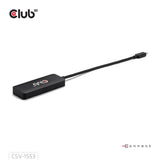 Club 3d usb-c naar triple displayport mst hub (zwart, 4k60hz)