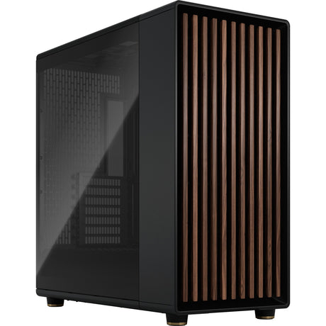 Fractal design north xl midi tower behuizing (zwart houtkleur | 2x usb-a | 1x usb-c | tempered glass)