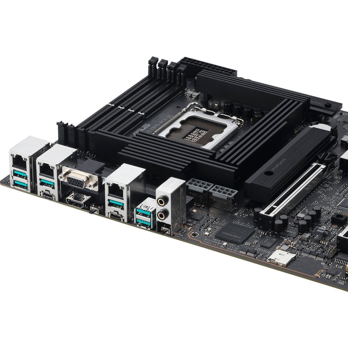 Asus pro ws z890-ace se socket 1851 moederbord (raid, 2.5gb-lan, 10gb-lan, sound, atx)