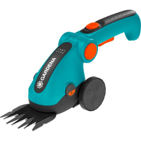 Gardena accugrasschaar comfortcut li set (turquoise zwart, incl. li-ion-accu 3,0ah, wielen en een telescopische steel)