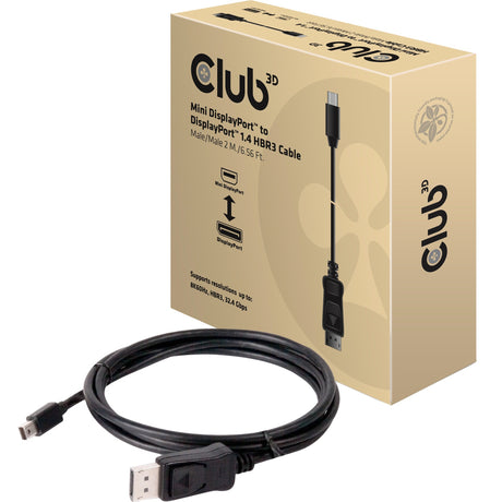 Club 3d mini-displayport naar displayport 1.4 hbr3 kabel (zwart, 2 meter)