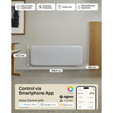 Mill steel wifi paneelverwarming pa1300wifi4, 1300 watt convector (wit, wifi 2,4 ghz (wifi 6), bluetooth 5.2, zigbee 3.0 + app)