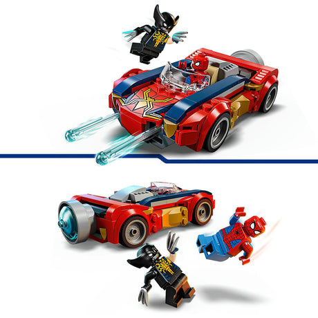 Lego marvel super heroes - spider-man auto vs. venomized wolverine constructiespeelgoed (76336)