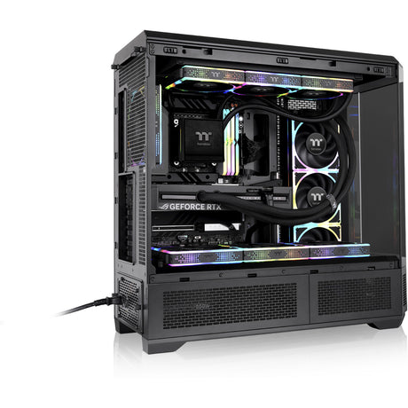 Thermaltake view 600 tg big tower behuizing (zwart | 2x usb-a | 1x usb-c | tempered glass)