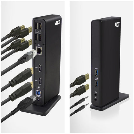 Act connectivity usb-c of usb-a dual monitor docking station (zwart)