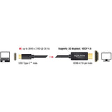 Delock usb-c (male) > hdmi (male) (dp alt mode) kabel (zwart, 1 meter, 4k 30 hz)