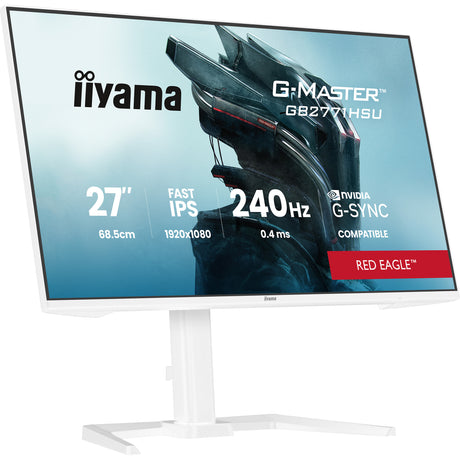 Iiyama g-master red eagle gb2771hsu-w1 27 gaming monitor (wit (mat), 1x displayport, 2x hdmi, 1x usb-c, 1x usb-a, 240 hz)