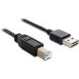 Delock easy-usb-a 2.0 male > usb-b 2.0 male kabel (zwart, 0,5 meter)