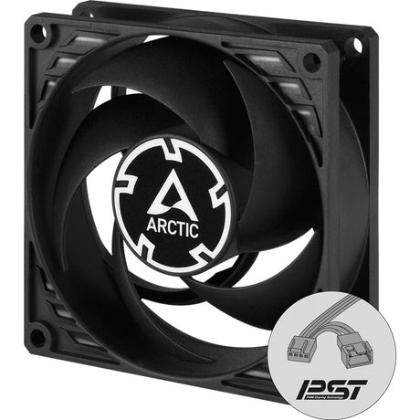 Arctic p8 pwm pst case fan (zwart, 80 x 80 x 25 mm)