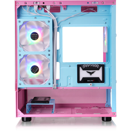 Thermaltake view 170 tg argb mini tower behuizing (roze | 2x usb-a | rgb | tempered glass)