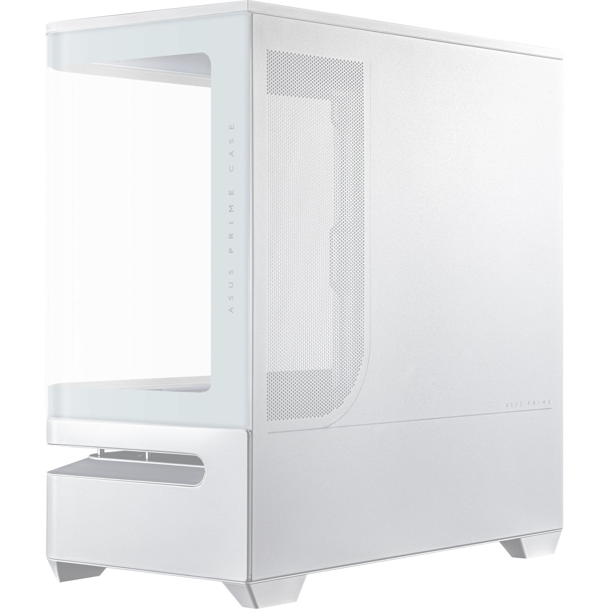 Asus prime ap202 midi tower behuizing (wit | 2x usb-a | 1x usb-c | rgb | tempered glass)