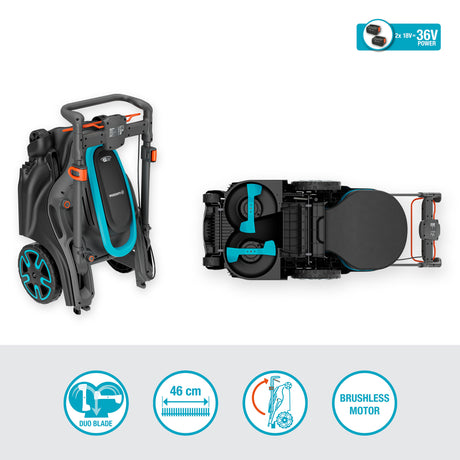 Gardena grasmaaier powermax duo 46 36v p4a set 4.1