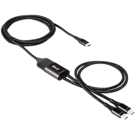 Club 3d usb-c naar 2x usb-c splitterkabel (zwart, 1,83 meter, 100 w)