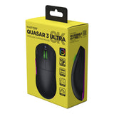 Hator quasar 3 ultra 8k wireless gaming muis (zwart, 400 - 30.000 dpi, rgb, 2.4ghz bluetooth 5.1 usb)