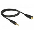 Delock 3,5 mm 5-pin (male) naar 3,5 mm 5-pin (female) kabel (zwart, 1 meter)