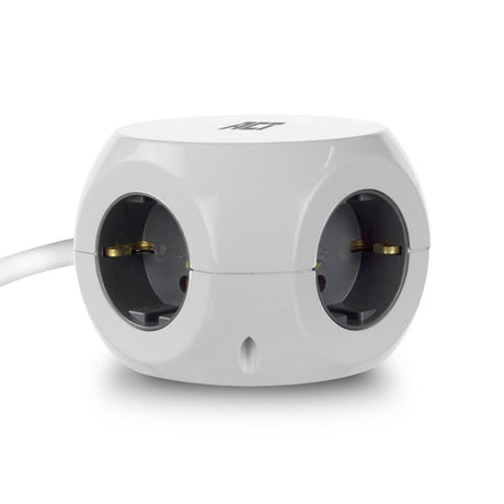 Act connectivity act stekkerdoos kubus met 3 stopcontacten, 30w power delivery usb-c a poorten, kabellengte 1,5m ac2420