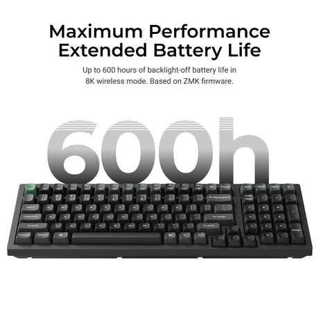 Keychron k4 ultra 8k wireless custom mechanical keyboard (zwart, us lay-out (qwerty), apex banana, 96%, rgb leds, osa double-shot pbt, usb-c | 2.4 ghz | bluetooth 5.2)