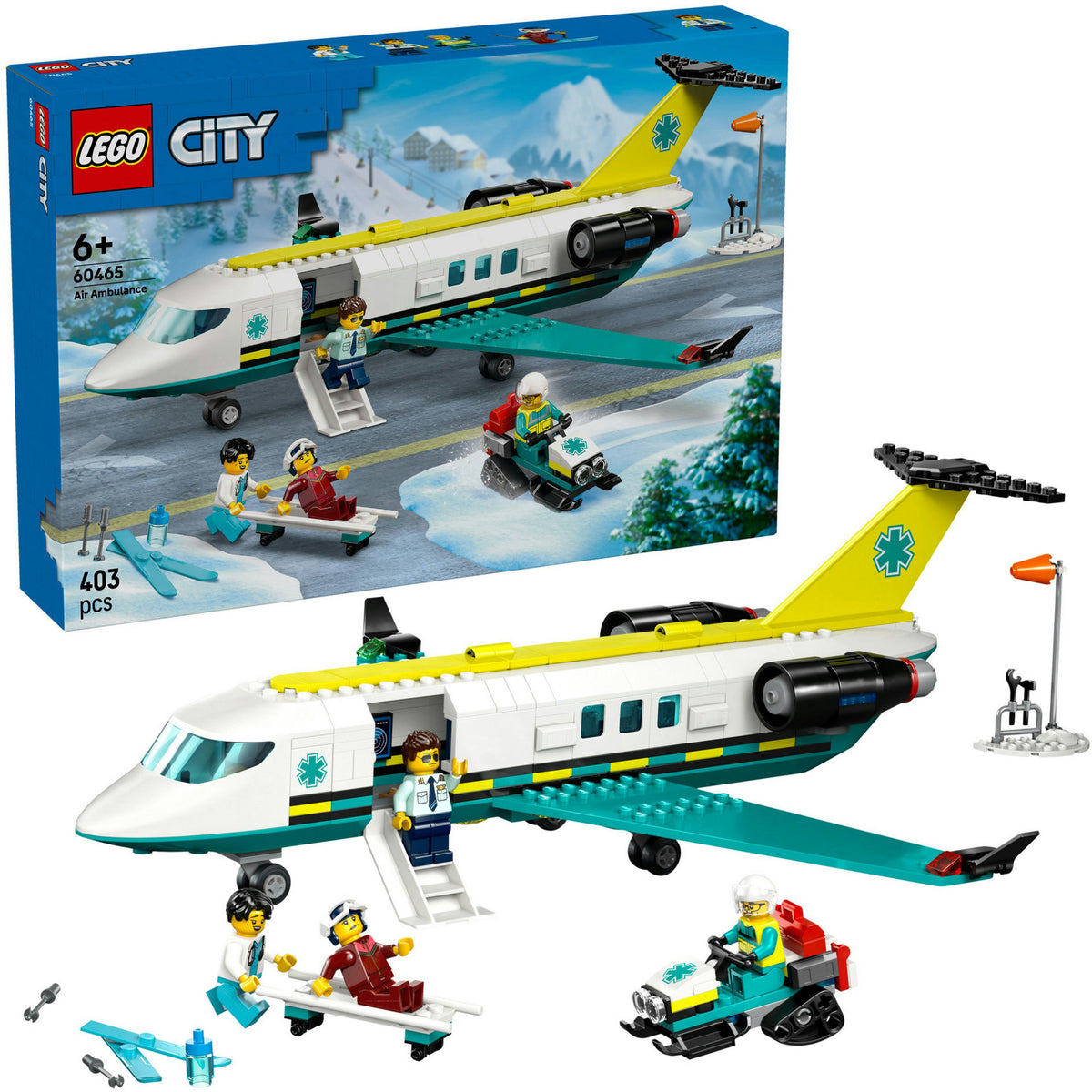 Lego ® city ambulancevliegtuig, speelgoedvliegtuig - 60465